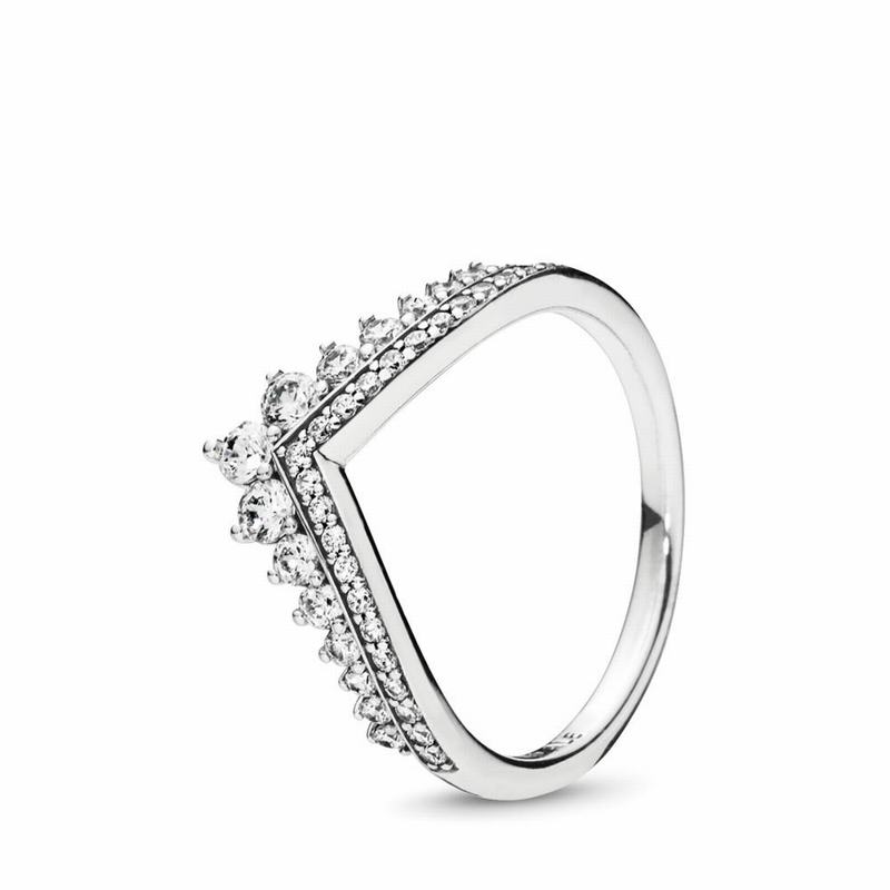 Pandora Princess Wish Stackable Ring Ireland - Sterling Silver/Cubic Zirconia - 127604ZEJ